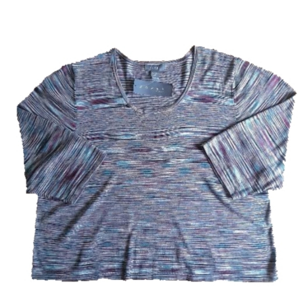 KORET Woman Silk   Plus Size 5X  Womens Striped Top NWT Sweater